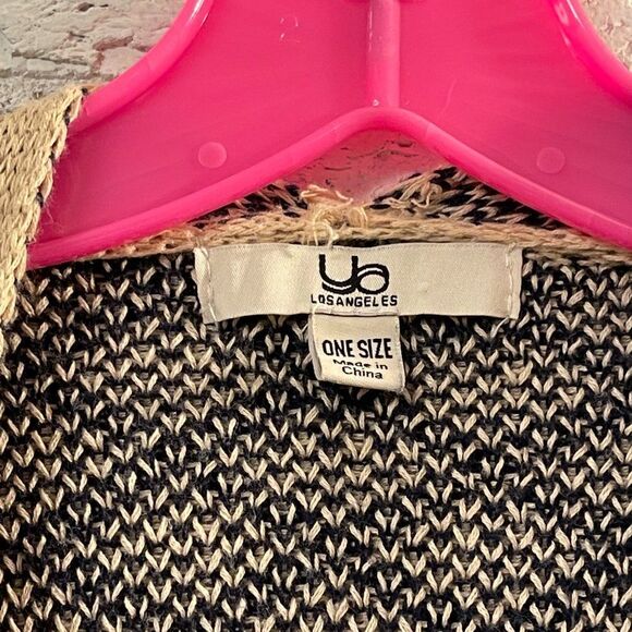 Tribal Draped Open Front Cardigan Pockets One Size - Picture 5 of 8